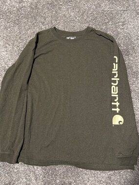 Carhartt Men's Long Sleeve Logo Tee - Olive XL